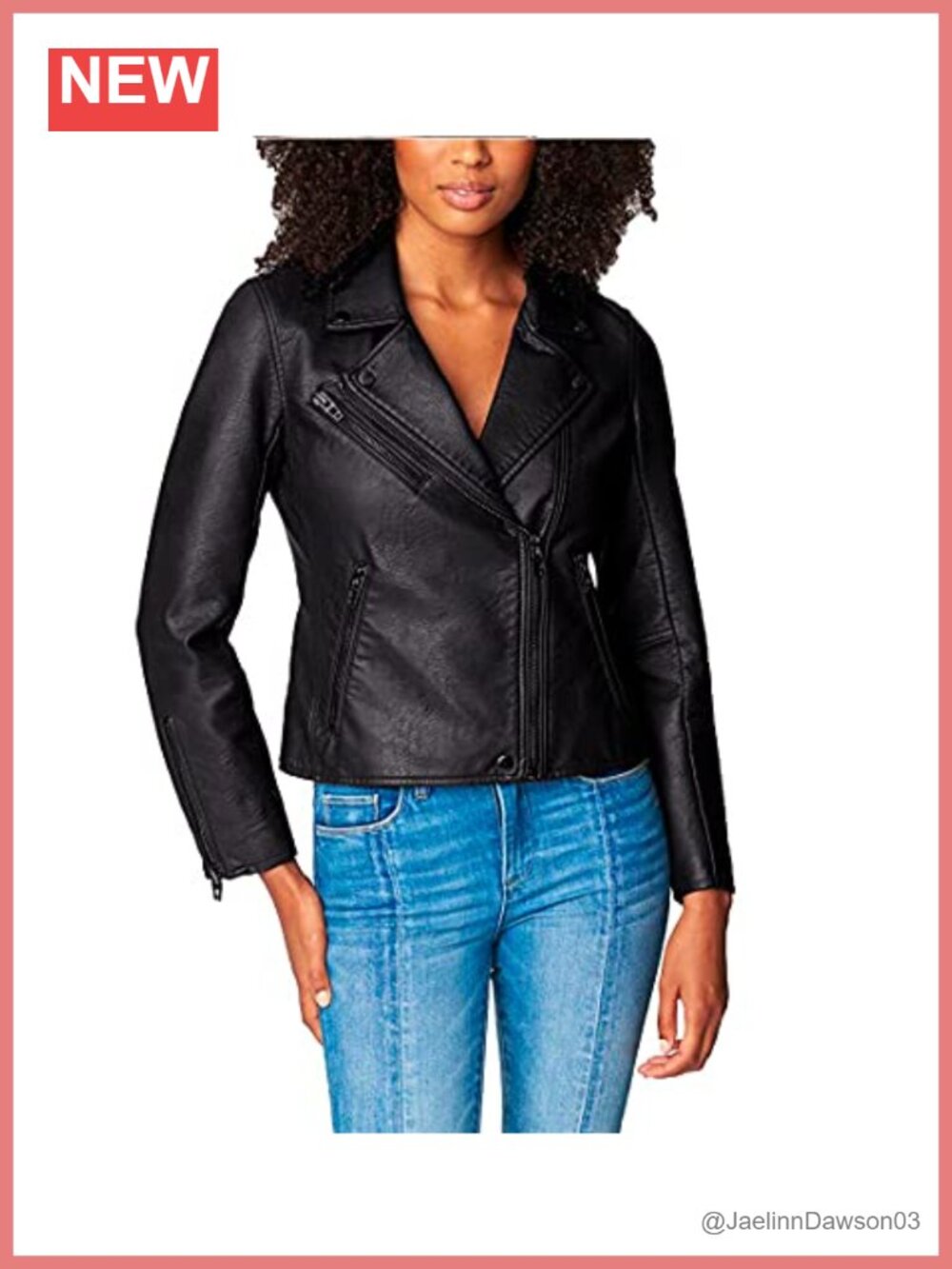 Semi Fitted Vegan Leather Motorcycle Moto Biker Jacket